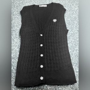 Slazenger Atlanta Athletic Club Black Spun Silk Sweater Vest Size M